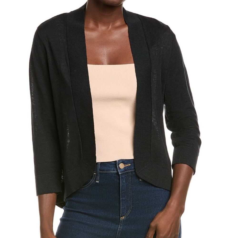 Tommy Bahama 100% linen Classic Black Cardigan - XXS 1